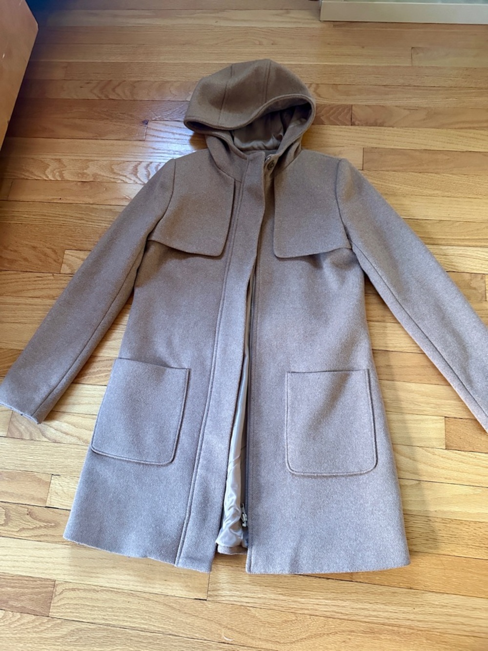 Forever 21 Hooded Wool-Blend Coat